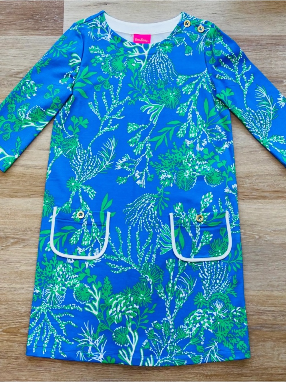 Lilly Pulitzer Girls Mackenzie Dress in the print "A Bit Salty” Sz XL 12-14